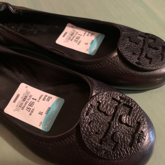 NEW Womens Tory Burch Black Ballet Flats Slip On Shoes Size 10 - Picture 2 of 12